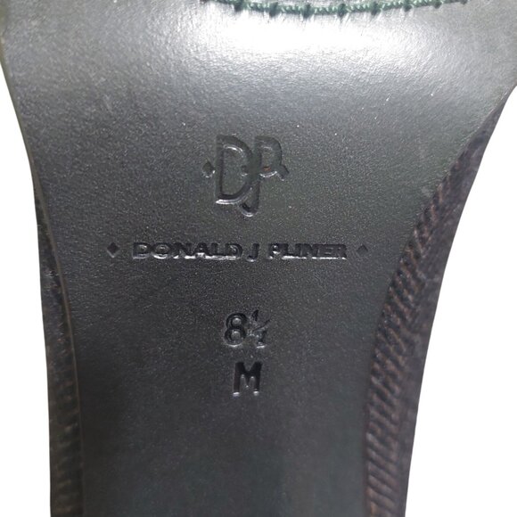 Donald J Pliner Womens 8.5M Brown Herringbone 3 Inch Heeled Loafers~Dark Brown - Picture 4 of 8